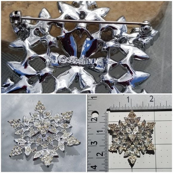 Vintage Sarah Coventry Snowflake Swarovski Brooch - Picture 5 of 5